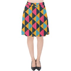 Triangles Pattern                     Velvet High Waist Skirt by LalyLauraFLM