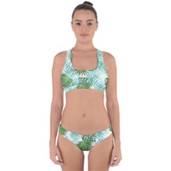 Tropical Pattern Cross Back Hipster Bikini Set by ValentinaDesign