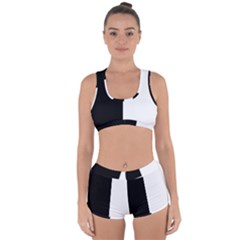 Black And White Racerback Boyleg Bikini Set by Valentinaart