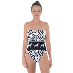 Dalmatian Dog Tie Back One Piece Swimsuit by Valentinaart