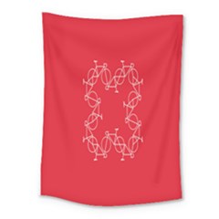 Cycles Bike White Red Sport Medium Tapestry by Mariart