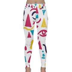 Eye Triangle Wave Chevron Red Yellow Blue Classic Yoga Leggings by Mariart