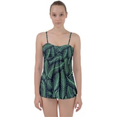 Coconut Leaves Summer Green Babydoll Tankini Set by Mariart