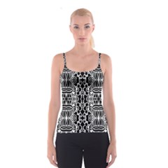 Psychedelic Pattern Flower Black Spaghetti Strap Top by Mariart