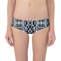 Psychedelic Pattern Flower Black Classic Bikini Bottoms by Mariart