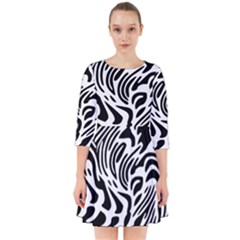 Psychedelic Zebra Black White Line Smock Dress by Mariart