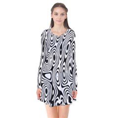 Psychedelic Zebra Black White Flare Dress