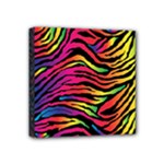 Rainbow Zebra Mini Canvas 4  x 4 