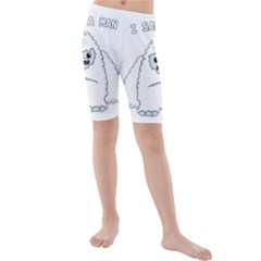 Yeti - I Saw A Man Kids  Mid Length Swim Shorts by Valentinaart