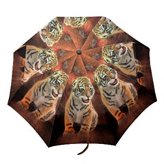 Cute Little Tiger Baby Folding Umbrellas by FantasyWorld7