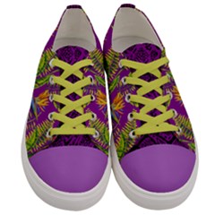  Purple Hawaiin Florals Women s Low Top Canvas Sneakers by PattyVilleDesigns