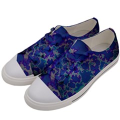 Unique Marbled Blue Men s Low Top Canvas Sneakers by Fractalworld