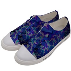 Unique Marbled Blue Women s Low Top Canvas Sneakers by Fractalworld