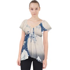 The Classic Japanese Great Wave Off Kanagawa By Hokusai Lace Front Dolly Top by PodArtist