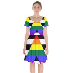Straight Ally Flag Short Sleeve Bardot Dress by Valentinaart