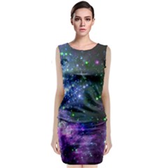 Space Colors Sleeveless Velvet Midi Dress by ValentinaDesign