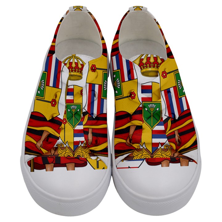 Kingdom of Hawaii Coat of Arms, 1795-1850 Kids  Low Top Canvas Sneakers