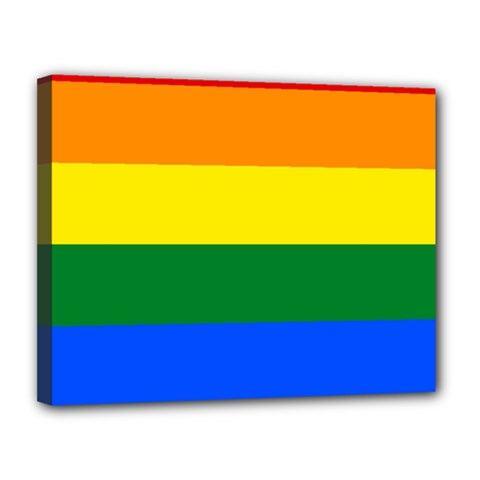 Pride Flag Canvas 14  X 11  by Valentinaart