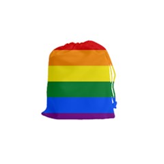 Pride Flag Drawstring Pouches (small)  by Valentinaart