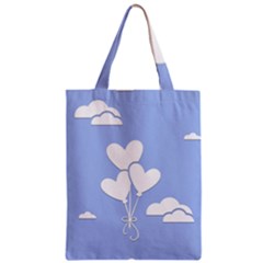 Clouds Sky Air Balloons Heart Blue Zipper Classic Tote Bag by Nexatart
