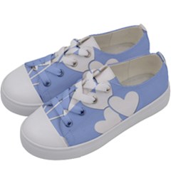 Clouds Sky Air Balloons Heart Blue Kids  Low Top Canvas Sneakers by Nexatart
