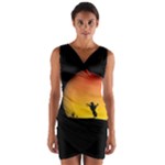 Horse Cowboy Sunset Western Riding Wrap Front Bodycon Dress