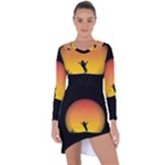 Horse Cowboy Sunset Western Riding Asymmetric Cut-Out Shift Dress