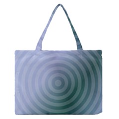 Teal Background Concentric Zipper Medium Tote Bag by Nexatart