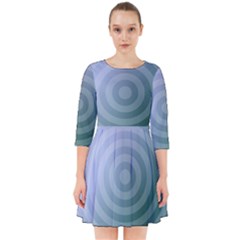 Teal Background Concentric Smock Dress by Nexatart