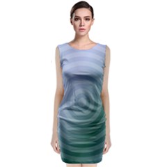 Teal Background Concentric Sleeveless Velvet Midi Dress by Nexatart