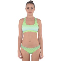 Green Line Zigzag Pattern Chevron Cross Back Hipster Bikini Set by Nexatart