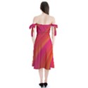 Abstract Red Background Fractal Shoulder Tie Bardot Midi Dress View2