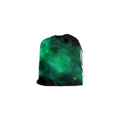 Green Space All Universe Cosmos Galaxy Drawstring Pouches (xs)  by Nexatart