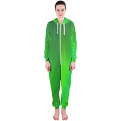Green Background Abstract Color Hooded Jumpsuit (ladies)  by Nexatart