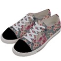 Pink Flower Seamless Design Floral Women s Low Top Canvas Sneakers View2
