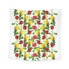 Rose Pattern Roses Background Image Square Tapestry (small) by Nexatart