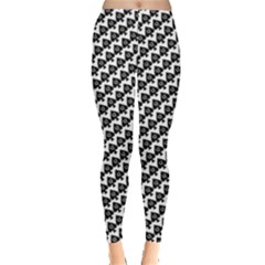 Hotwife Queen Of Spades Motif On White Leggings  by MakeaStatementClothing