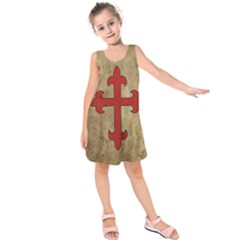 Crusader Cross Kids  Sleeveless Dress by Valentinaart