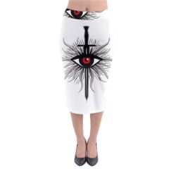 Inquisition Symbol Midi Pencil Skirt by Valentinaart