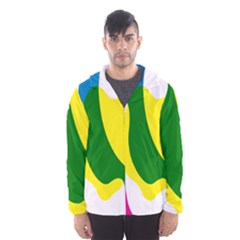 Anatomicalrainbow Wave Chevron Pink Blue Yellow Green Hooded Wind Breaker (men) by Mariart