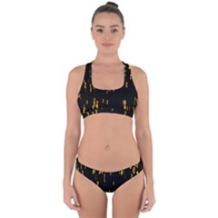 Animated Falling Spinning Shining 3d Golden Dollar Signs Against Transparent Cross Back Hipster Bikini Set by Mariart