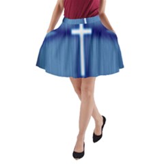 Blue Cross Christian A-line Pocket Skirt by Mariart