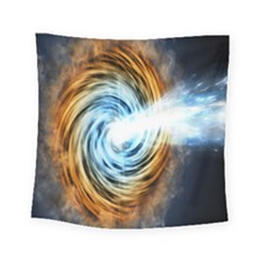 A Blazar Jet In The Middle Galaxy Appear Especially Bright Square Tapestry (small) by Mariart
