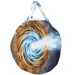 A Blazar Jet In The Middle Galaxy Appear Especially Bright Giant Round Zipper Tote by Mariart