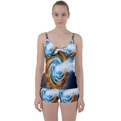 A Blazar Jet In The Middle Galaxy Appear Especially Bright Tie Front Two Piece Tankini by Mariart