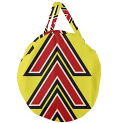 Chevron Symbols Multiple Large Red Yellow Giant Round Zipper Tote