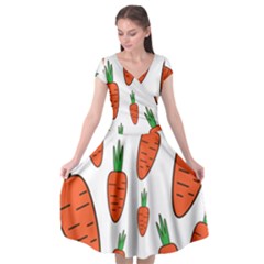 Fruit Vegetable Carrots Cap Sleeve Wrap Front Dress by Mariart