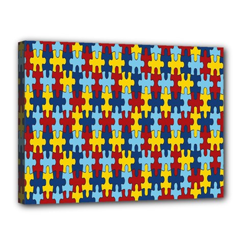 Fuzzle Red Blue Yellow Colorful Canvas 16  X 12  by Mariart