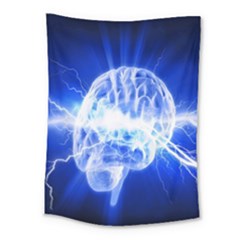 Lightning Brain Blue Medium Tapestry