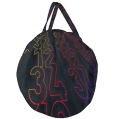Neon Number Giant Round Zipper Tote